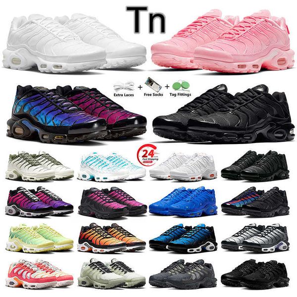 TN TNS Plus Designer Running Shoes Triple Black White Pink Gold Green Light Bone Hyper Blue Fury Fury Midnight Meng Men Women Trainers Sport