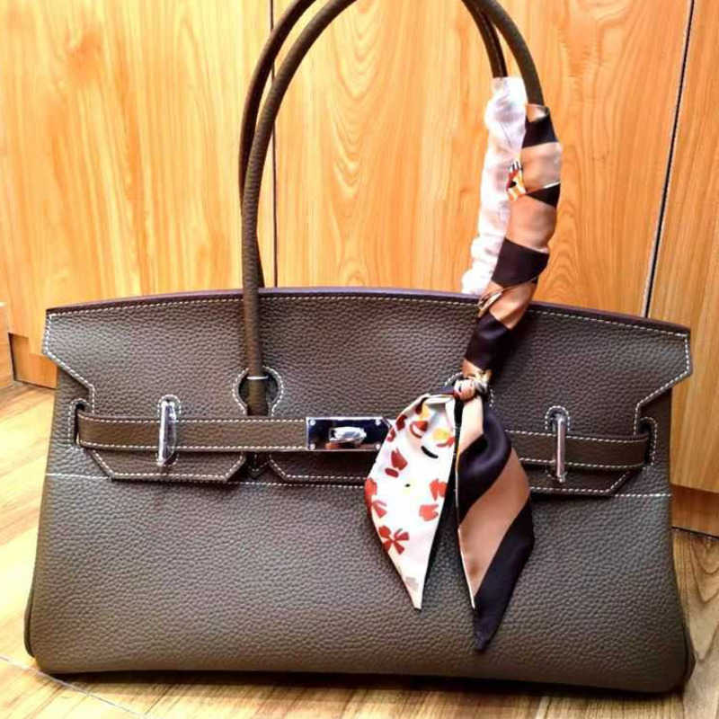 Large Handbags 40cm new leather armpit bag 41cm horizontal lychee grain autumn and winter cowhide shoulder bags Sale