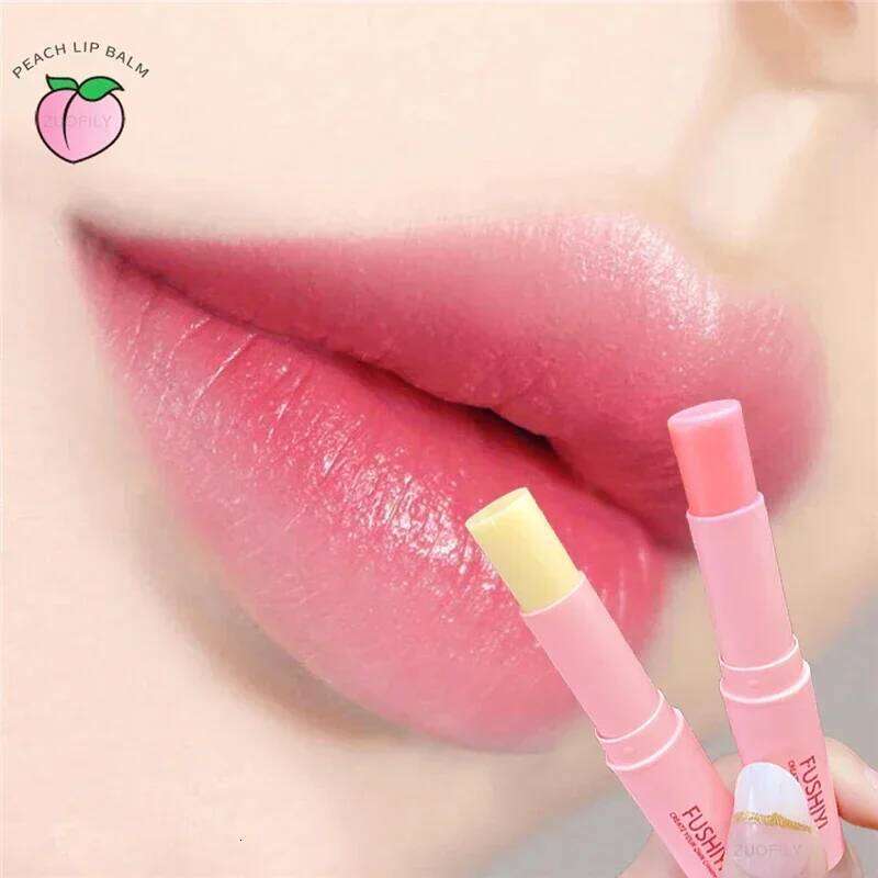free shipping Colorless Vitality Color Balm Change Lipstick Peach Girl Moisturizing Long Lasting Gloss Makeup Care Repair Lip Mask