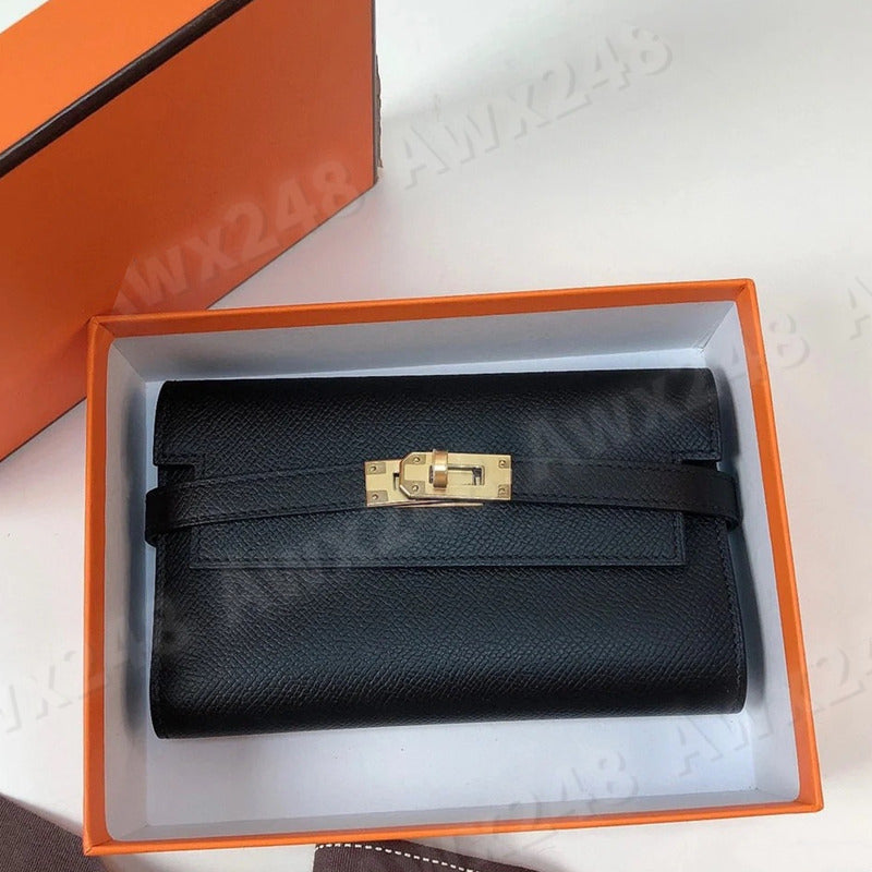 Genuine Leather Luxury wallets Three fold wallet card holders Designer wallet Women Fashion Flap Bags high quality Woman purse