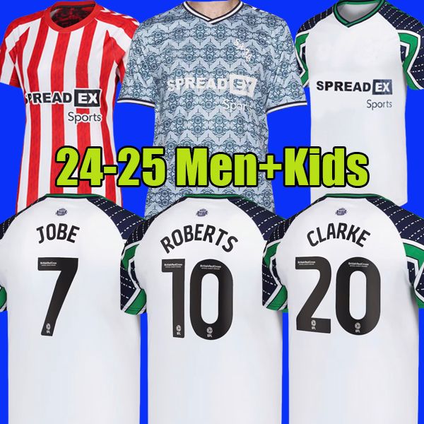 24 25 Sunderland soccer jerseys JOBE ROBERTS CLARKE 2024 2025 MUNDLE NEIL BA TRIANTIS JOHNSON SAFC Football shirts HUGGINS jersey top Third