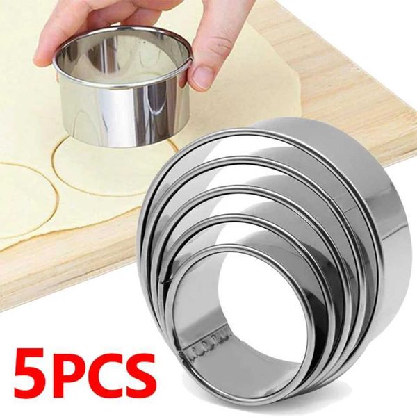 5pcs Round Biscuit Mold Stainless Steel Dumpling Skin Cutting Mod DIY Cake Pastry Baking Cutting Maker Tools Kitchen Gadgets Z250113