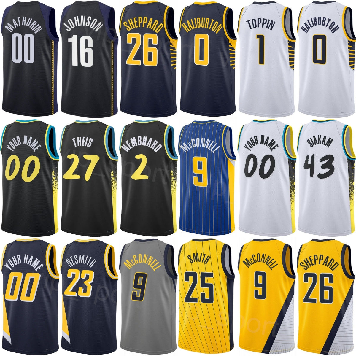 Printed 25 26 Basketball Ben Sheppard Jerseys 26 Woman Youth Man Jarace Walker 5 James Johnson 16 Bennedict Mathurin 00 TJ McConnell 9 Obi Toppin 1