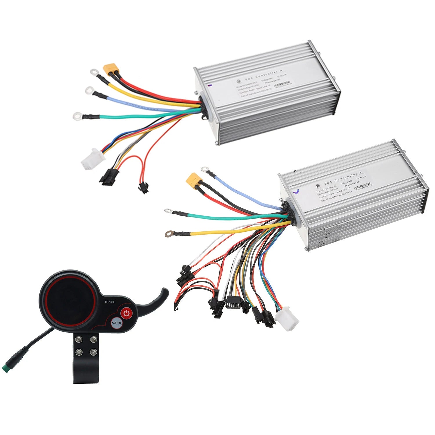 JingBo 60V 45A FOC Sine Wave Electric Scooter Controllers With Display TF-100 5 Pin Display For LAOTIE TI30 ES19 ZERO Ha