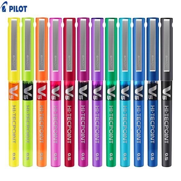 Ballpoint Pens Japan Pilot V5 0.5mm Gel Pen Liquid Ink Hi Tec Point Rollerball Pens Roller Ball Sign Pen for Office School Drawing Writing 2