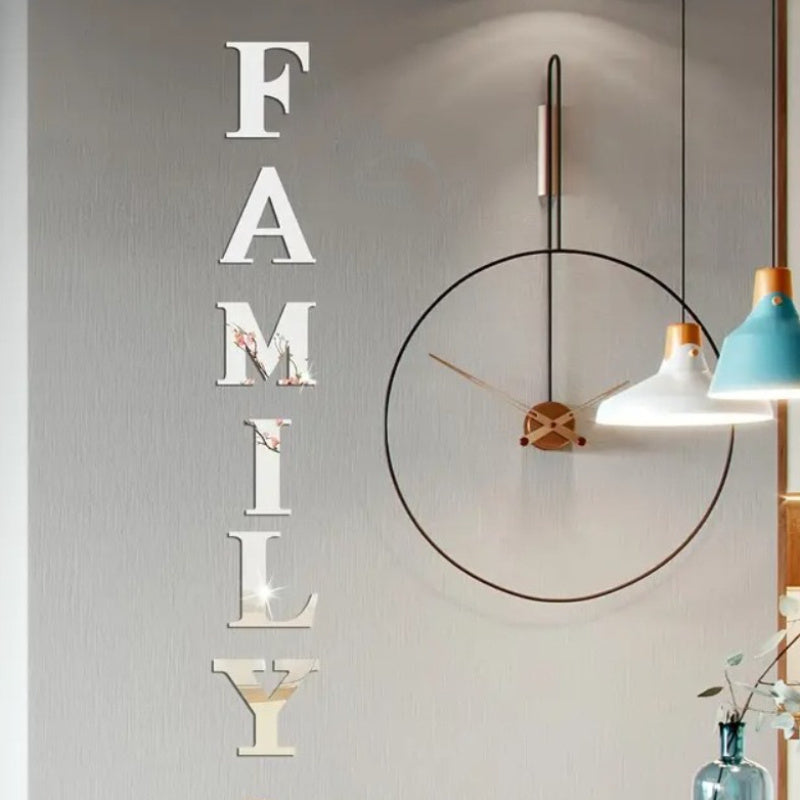 TEMU Wall Decor, 6pcs- Set Family , Letters Decorative Polystyrene Mirror Wall Stickers, Home Decoration Wall Decoration Wall Stickers, Living Room