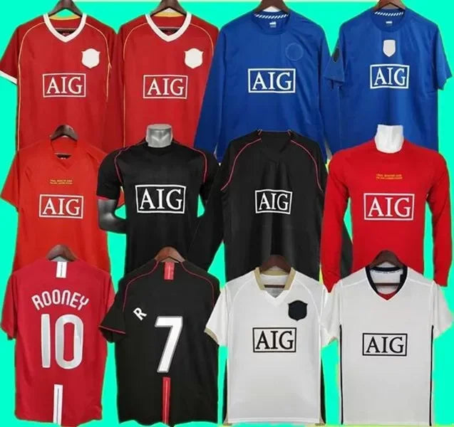RETRO soccer jerseys 2006 2007 2008 2009 ROONEY FOOTBALL SHIRTS 06 07 08 09 Vintage NANI VIDIC BERBATOV ANDERSON TEVEZ GIGGS SCHOLES long sleeve