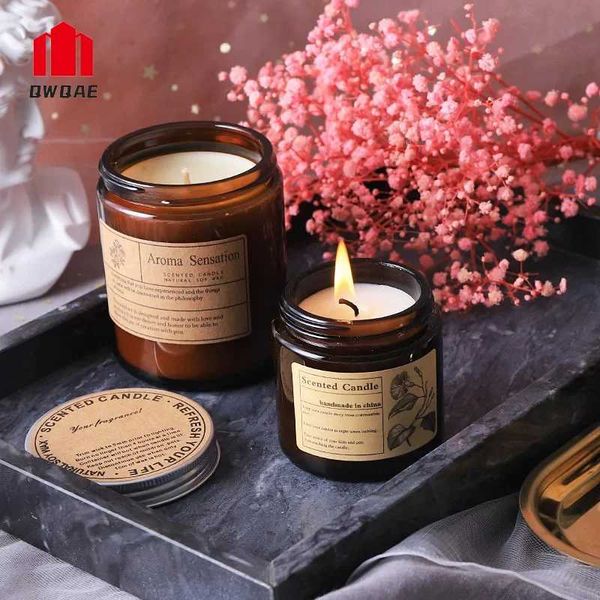 Scented Candle Fragrance Wax Candles Smokeless Aroma Soy Aromatherapy Wedding Birthday Party Gifts 2024 Christmas Home Decoration H250113