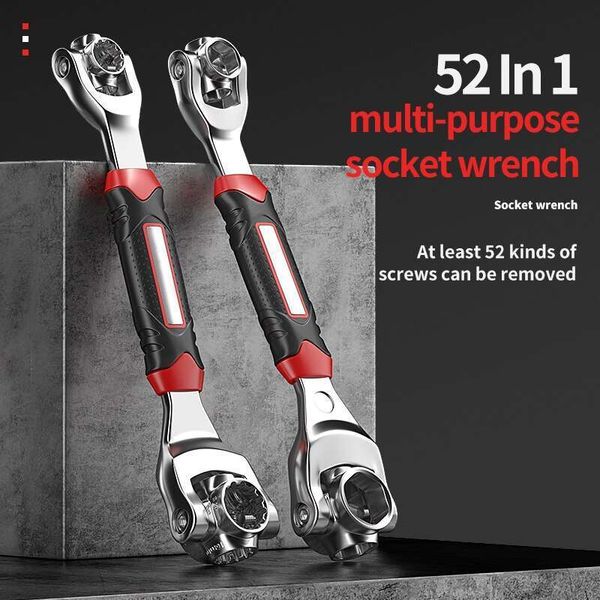 52 in 1 Socket Wor Universal Ratchet Spe Bolts Sleeve Rotation Hand Tools 360 Degree Multipurpose Tiger Wrench