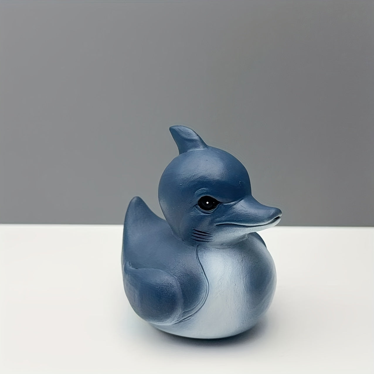 TEMU Whimsical Duck Resin Figurine - Miniature Animal Statue With , Smooth Glossy Finish, Home Decor Or Desk Accessories, Dolphin Decor