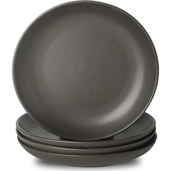Placas de jantar de Stoare10 polegadas de servir pratos de 4 para kitchenwaramic Dishesmicrowave Lavagem de louça SafeMatte preto 241108