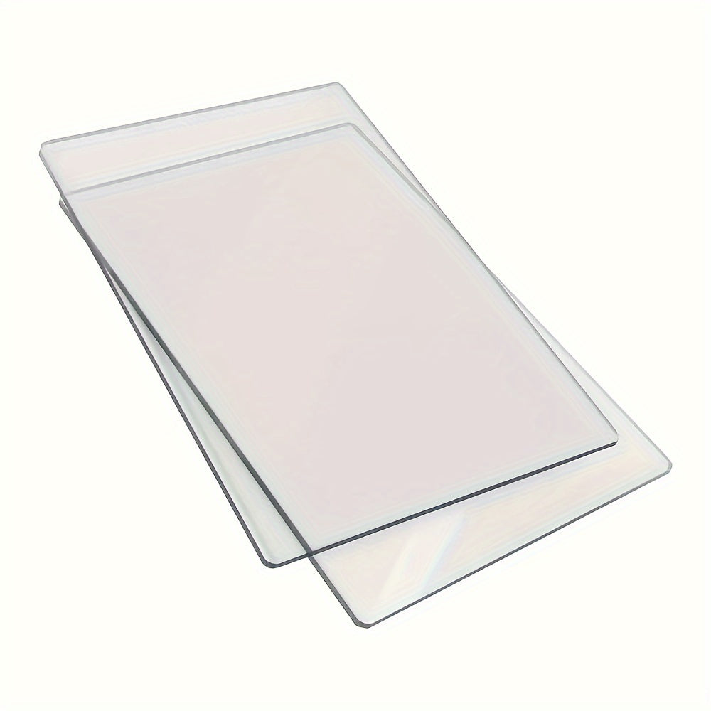 TEMU 2pcs Clear Acrylic Cutting Mats, Transparent Die-cut Board For Crafting And Scrapbooking - 7.67 X 5.9 Inches, Scrapbooking Supplies