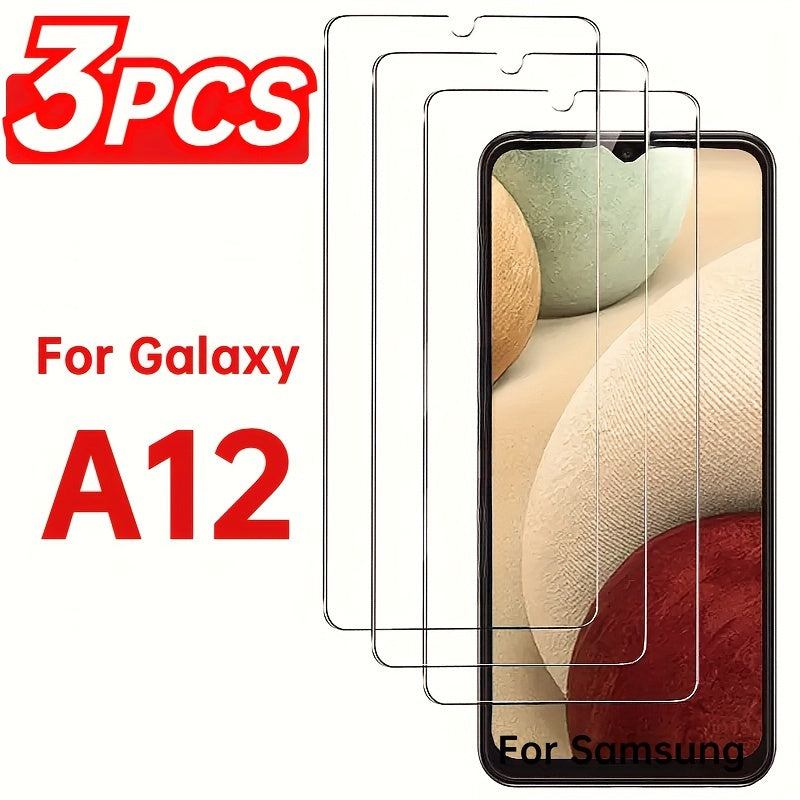 TEMU 3pcs Tempered Glass For For Galaxy A12 Protective Film For Galaxy A12 Tempered Glass Film A12 Screen Protector Glass Film