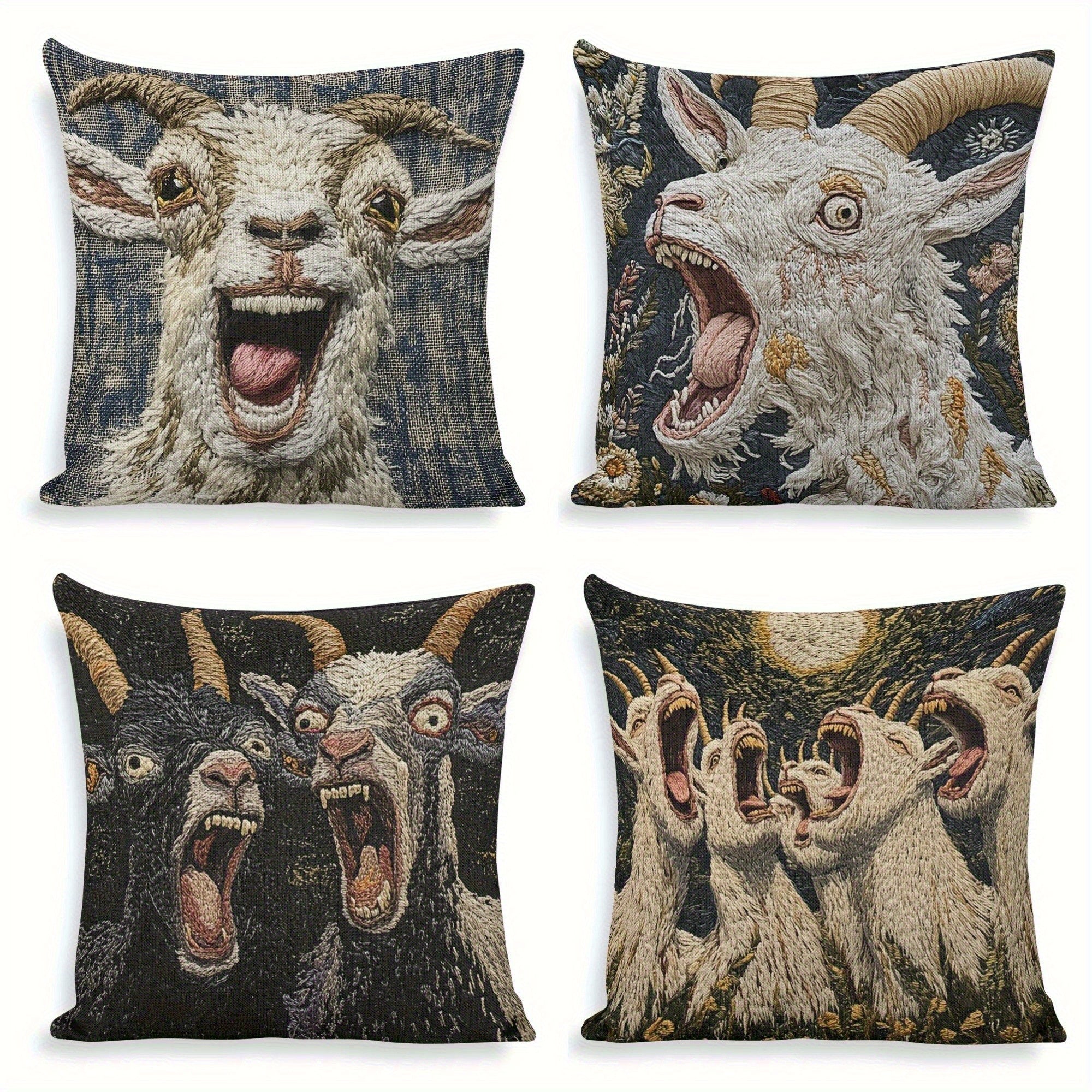 TEMU 4pcs 18x 18inch 2d Double-sided Printed Pillowcase, , Home Decor, Zipper Closure, Suitable For All Room Types Decorative Pillow, Pure Printed