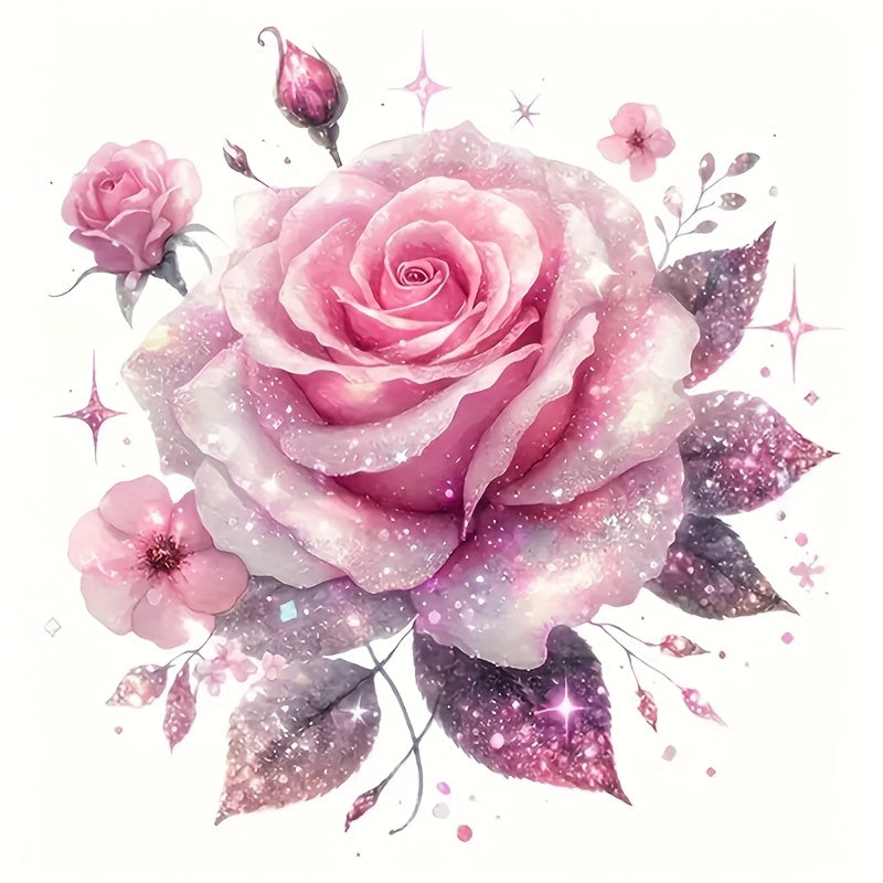 TEMU 6-inch Vinyl Decal With Sparkling Stars And Accents - Elegant Floral Sticker For Cars, Laptops, Bottles, Phones, Trucks, Motorcycles, Windows,