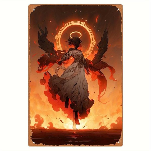 1PC Vintage Style 8x12 Inch Metal Tin Painting Art Print Reusable Iron Wall Decor Oil Painting Design for He and OffT250117