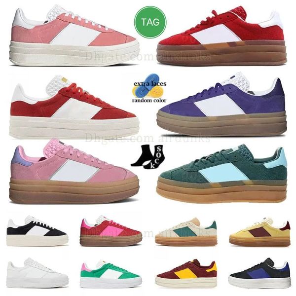 Shoes Bold Designer Woman Thick Soled Pink Glow Gum Velvet Womens Trainers Vegan Cream Collegiate Green Jogging Walking Sports Sneakers