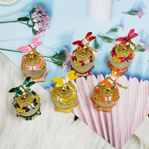 16 X 1-2oz Retro Perfume Bottles with Dragonfly Stopper Empty Refillable Perfume Bottles 15ml Decorative Bottles for Perfumes Essential Oils