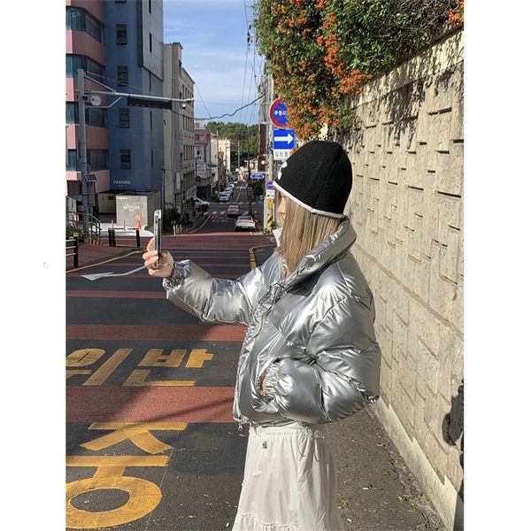 Women&#039;s Down Parkas MEXZT Short Parkas Women Streetwear Stand Collar Down Coats Korean Cropped Puffer Jacket Winter Thick Warm Cotton P