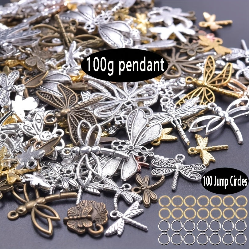 TEMU 100-200g Dragonfly Pendant Accessory With Jump Ring, Suitable For Diy Bracelets, Necklaces, Earrings And Handicrafts