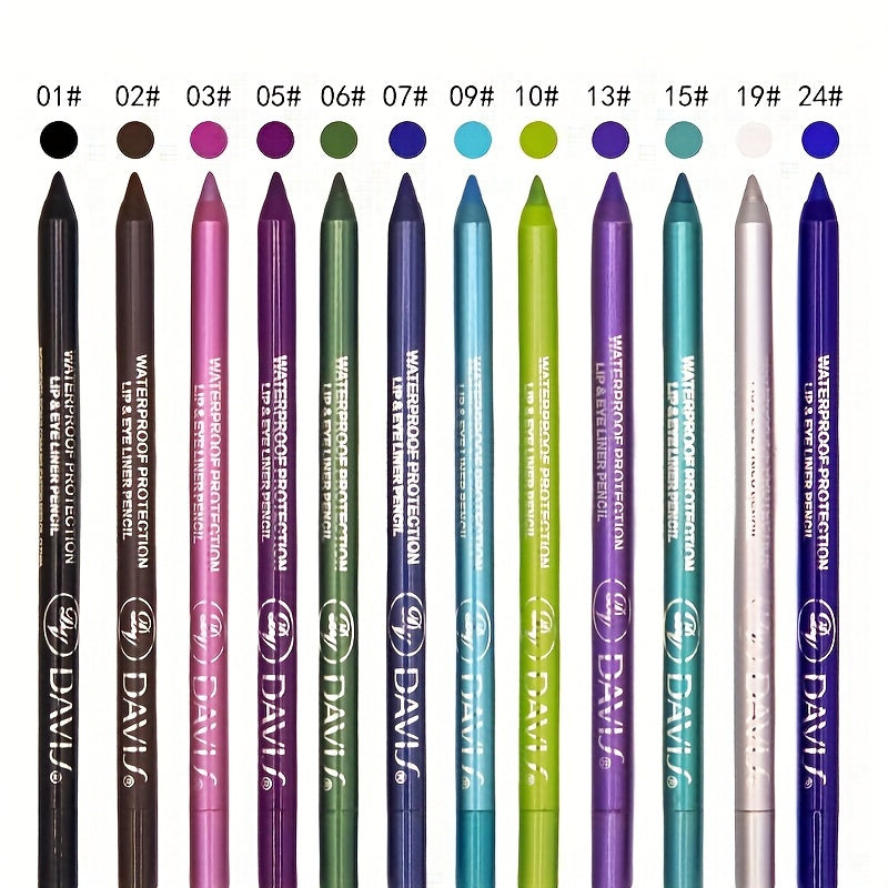TEMU 12 Eyeliner Pens With Pencil Sharpener Set 2 In 1 Color Makeup Eyeliner Pen Waterproof And Sweat Resistant