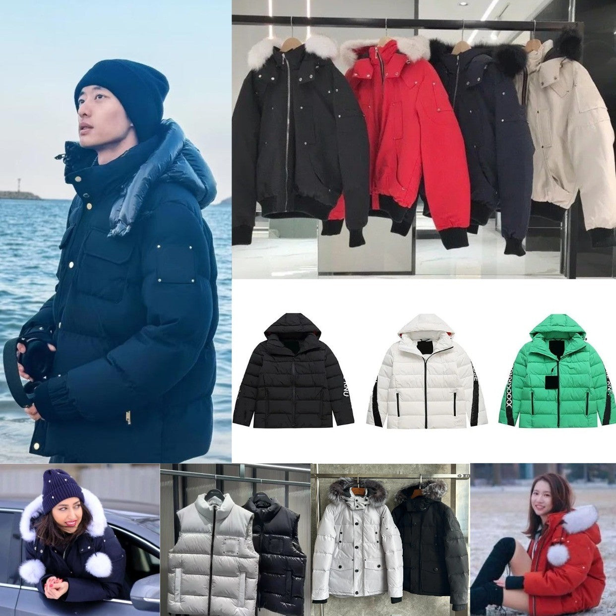 Down jacket men&#039;s fur collar parka winter waterproof white duck coat cloak fashion men and women couples casual version to keep warm windproof