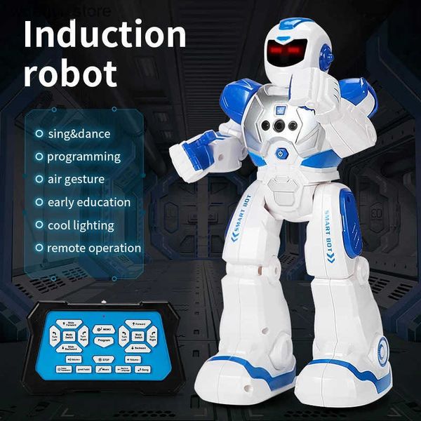 Electronics Robots Hot RC robot intelligent action walking singing dance action graphic gesture sensor electric toys childrens gifts L240910