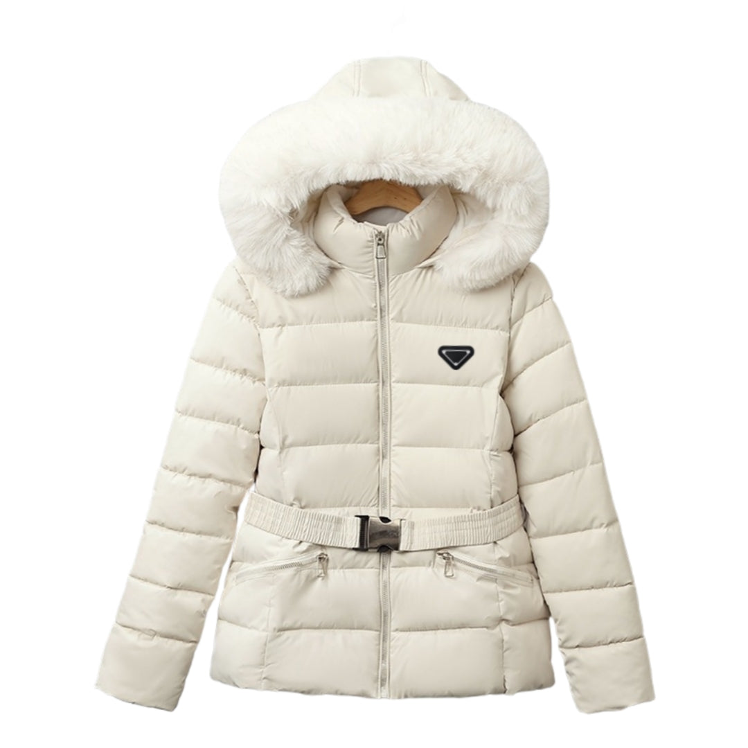 Designer Down Coats Women&#039;s Down Cotton Jacket Parkas Fashion Lady Thickened Short Big Fur Collar Outerwear Coats Outdoor Hooded Down Jacket