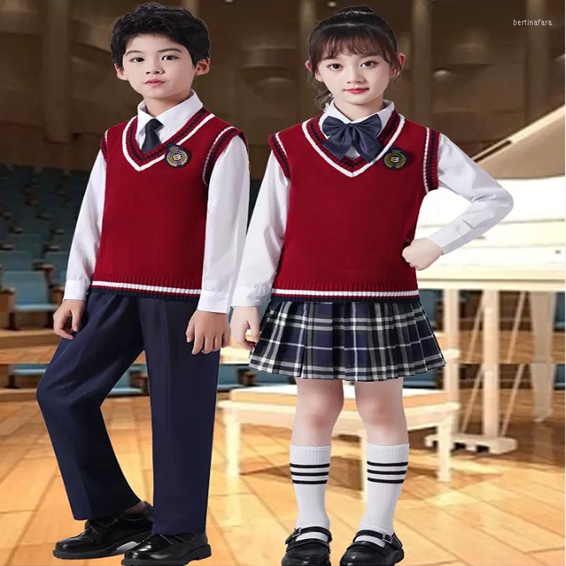 Stage Wear Children&#39;s British Style School Uniform Primary And Secondary Students Choir Poetry Recitation Performance Costume Kinder