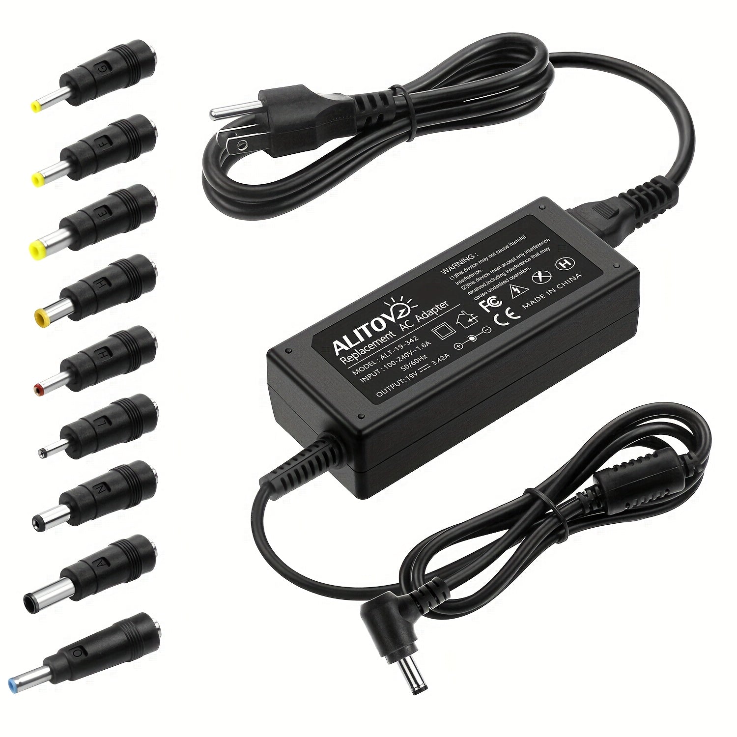 TEMU Alitove 19v 3.42a 65w With 9 Adapters, Adapter, Laptop Charger, Monitor Power Cord. Multi-interface Design Supports To Devices Such As Monitors,