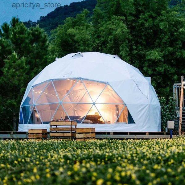 Tents and Shelters Geodesic Dome Manor Greenhouse Tent Leisure Resort Outdoor Glacier Round Tent Transparent Starry Sky Luxury Hotel Dome243