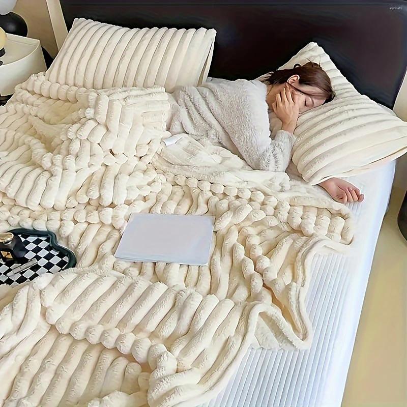 Blankets Super Soft Thickened Flannel Blanket Skin-Friendly Material El Throw Fluffy Suitable For Sofa Bedding Airplane