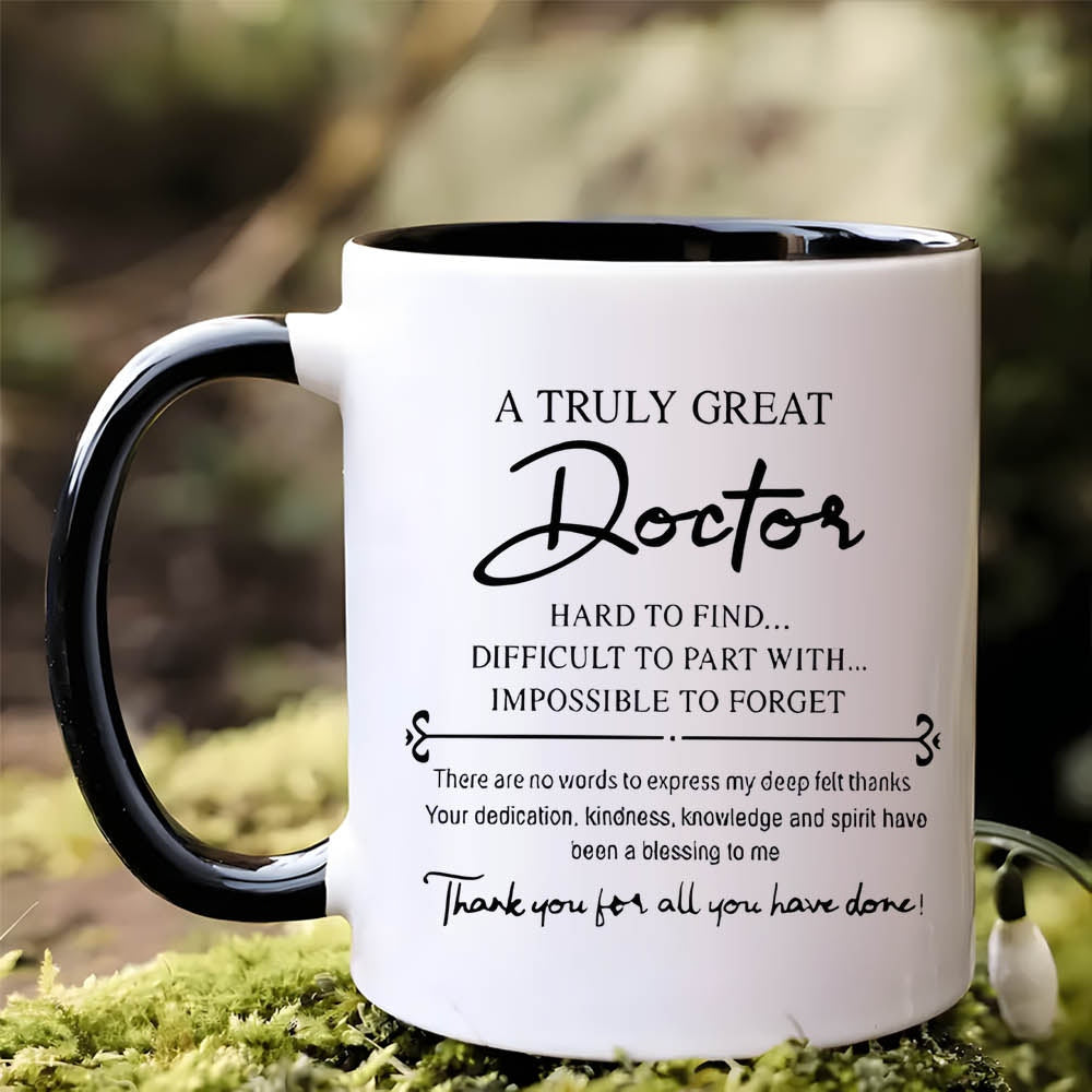 TEMU 11oz Ceramic Doctor Appreciation Tumbler Mug With Inspirational Message - Thank You Gift For Retirement, Birthday, Christmas - Black & For