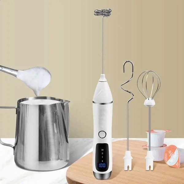 Mini Electric Milk Foamer Blender Wireless Coffee Whisk Mixer Usb Rechargeable Handheld Egg Beater Kitchen Blender Tools 241205