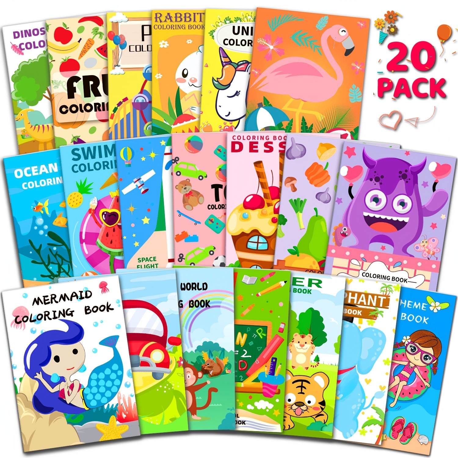 TEMU 20 Pack Coloring Books For Kids Ages 4-8, Small Coloring Books For Kids 8-12, Kids Birthday Party Favors Bulk Gifts Goodie Bags Stuffers
