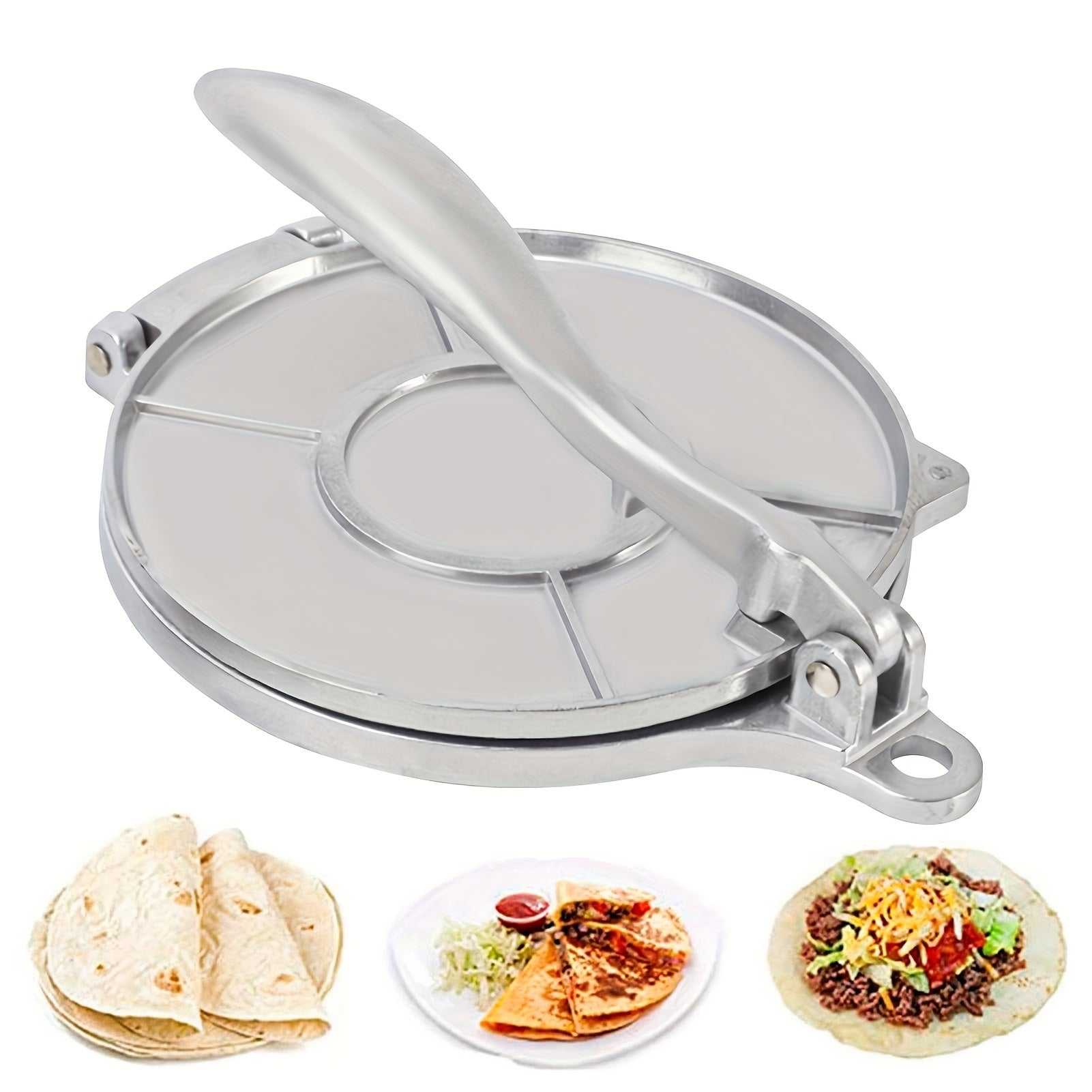 TEMU 6.5 Inch Aluminum Tortilla Press - Manual Non-electric Rotisserie Press For Flour Tortillas, Quesadillas, Tacos & - Durable Round Kitchen Tool