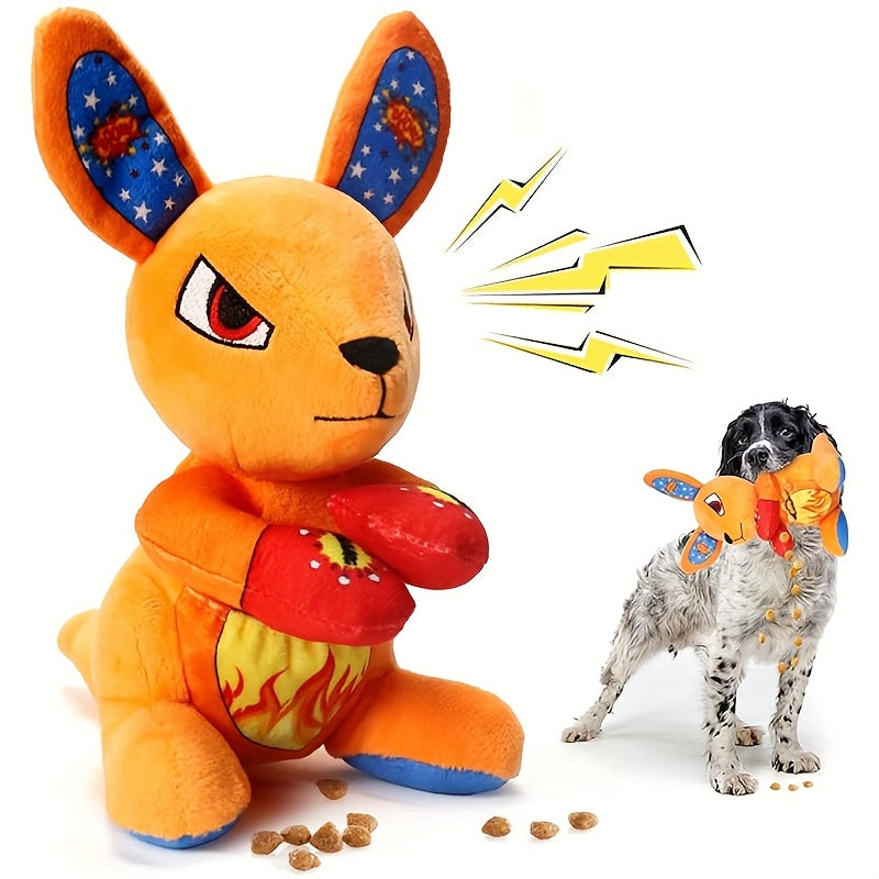 TEMU Large Squeaky Kangaroo Plush Dog Toy - Durable Chew Toy With For All Breeds - Fun Boxing Design For Large, Medium, And Small Dogs - Puppies Busy