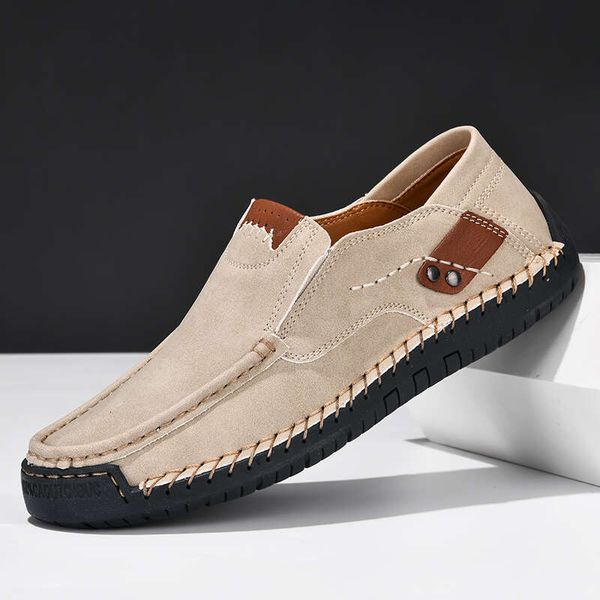 New Soft Loafers Slip On Leather Casual For Moccasins Plus Size 39-48 Flats Sneakers Men Handmade Design Man Shoes
