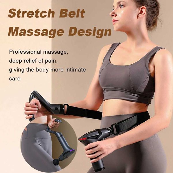 Split Pull-Tape Fascia Gun Deep Tissue Massage Gun Portable Facial Muscle Massager Massage Pistool for Back Neck Body MuscleXJ241219