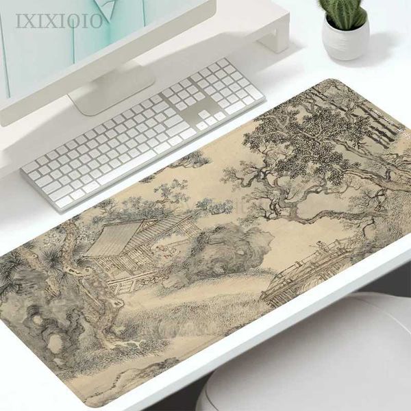 Ancient Chinese Painting Mouse Pad Gamer XL Home Custom Mousepad XXL Mechanical Keyboard Pad Office Natural Rubber Mice PadM240802
