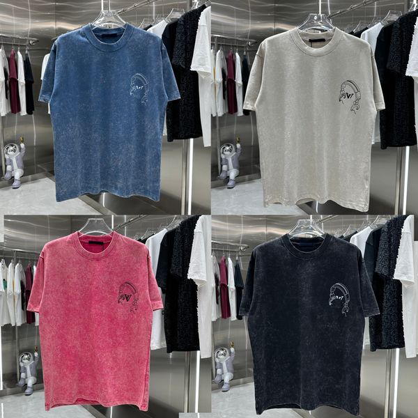 New 2024 t shirt men shirt designer t shirts graphic tee clothing clothes hipster vintage washed fabric Street graffiti Style High quality t