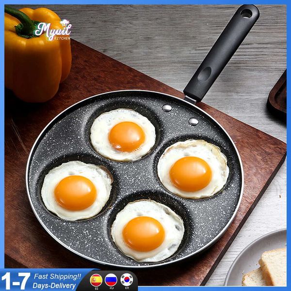 Nonstick Skillet Omelet 4-7 Holes Frying Pot E Pancake Steak Breakfast Maker Cooking Cookware Chef Pan