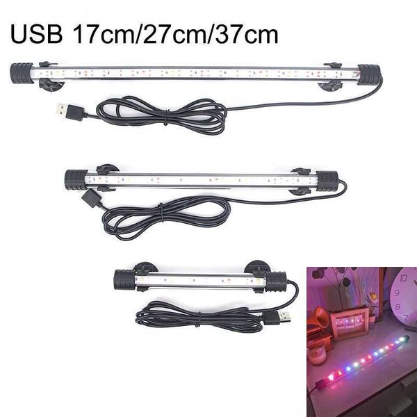 Multi-color 17-37cm Aquarium USB LED Lighting Submersible Mood Lamp Waterproof Fish Tank Decorative Plant Grow Light Accessories Z250205