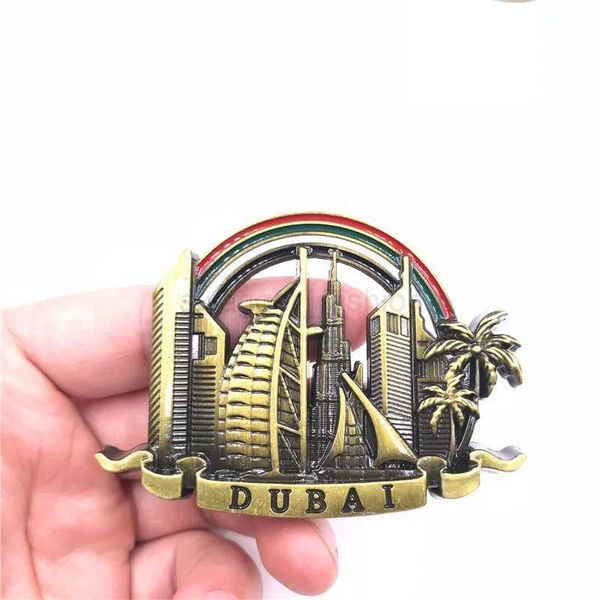 Fridge Magnet Dubai Metal Refrigerator Sticker Sailing Hotel Emirates Alloy Halifa Tower Scenic Magnet Fridge Home DecorationXJ240809