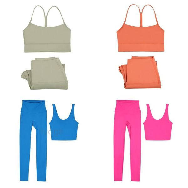 Women Yoga Sets Push Up Tank Top U Y Shape Leggings Womens Sports Bra High Waist Two Piece Suit Sportswear Outfits Gym Suits Tracksuits legg