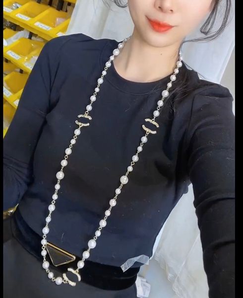 Luxurys Designer necklace Pearl Necklaces Designer Jewelry Brand Necklaces Choker Fashion Women Wedding Jewelry Love Gifts 20 Style