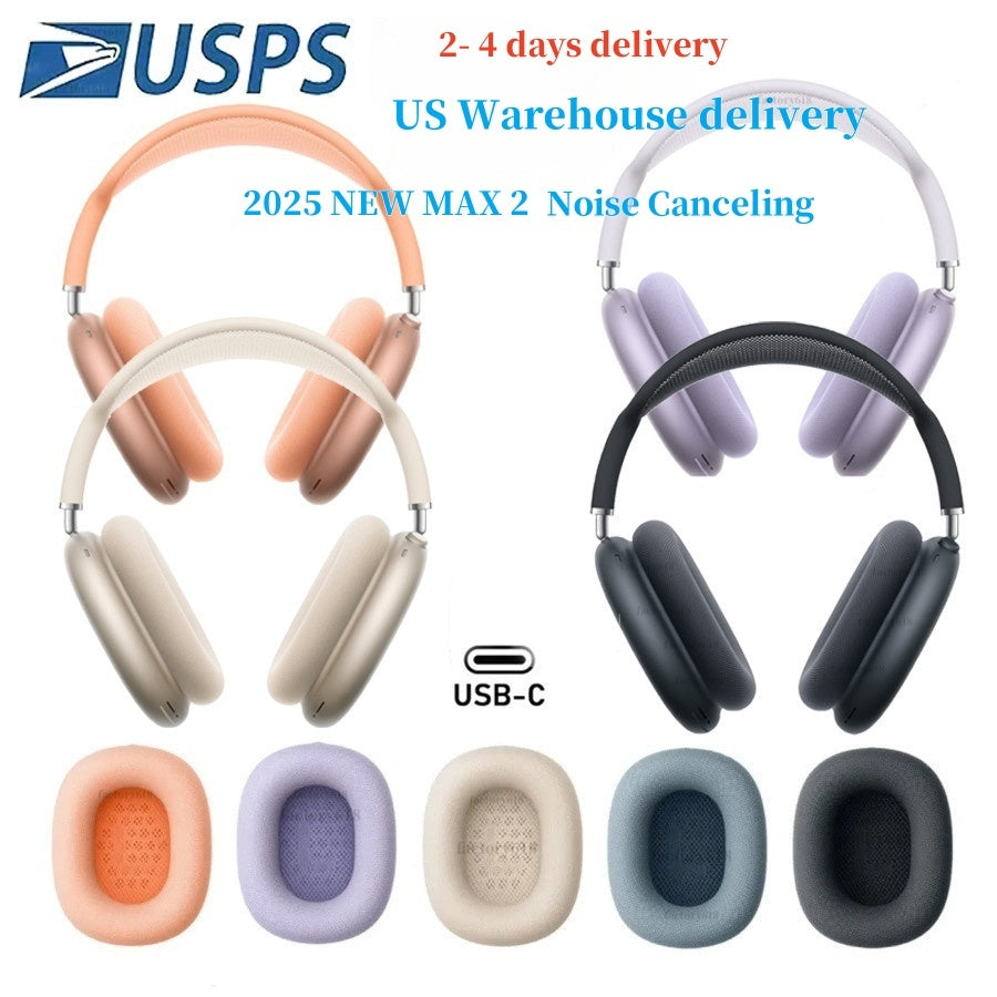 USA Stock For Apple airpods max 2 3 Headphone airpods pro max 3 Wireless Earphone maxes ANC Noise Canceling airpodspro Max 2 Headphones Metal Earmuf