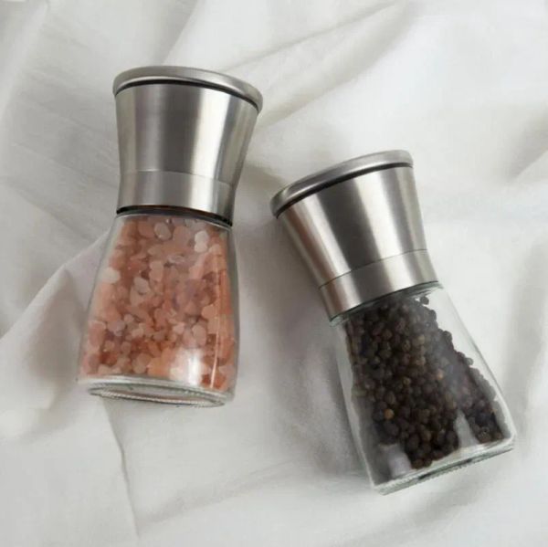 Manual Pepper Mills Salt One-handed Pepper Grinder Stainless Steel Sauce Grinders