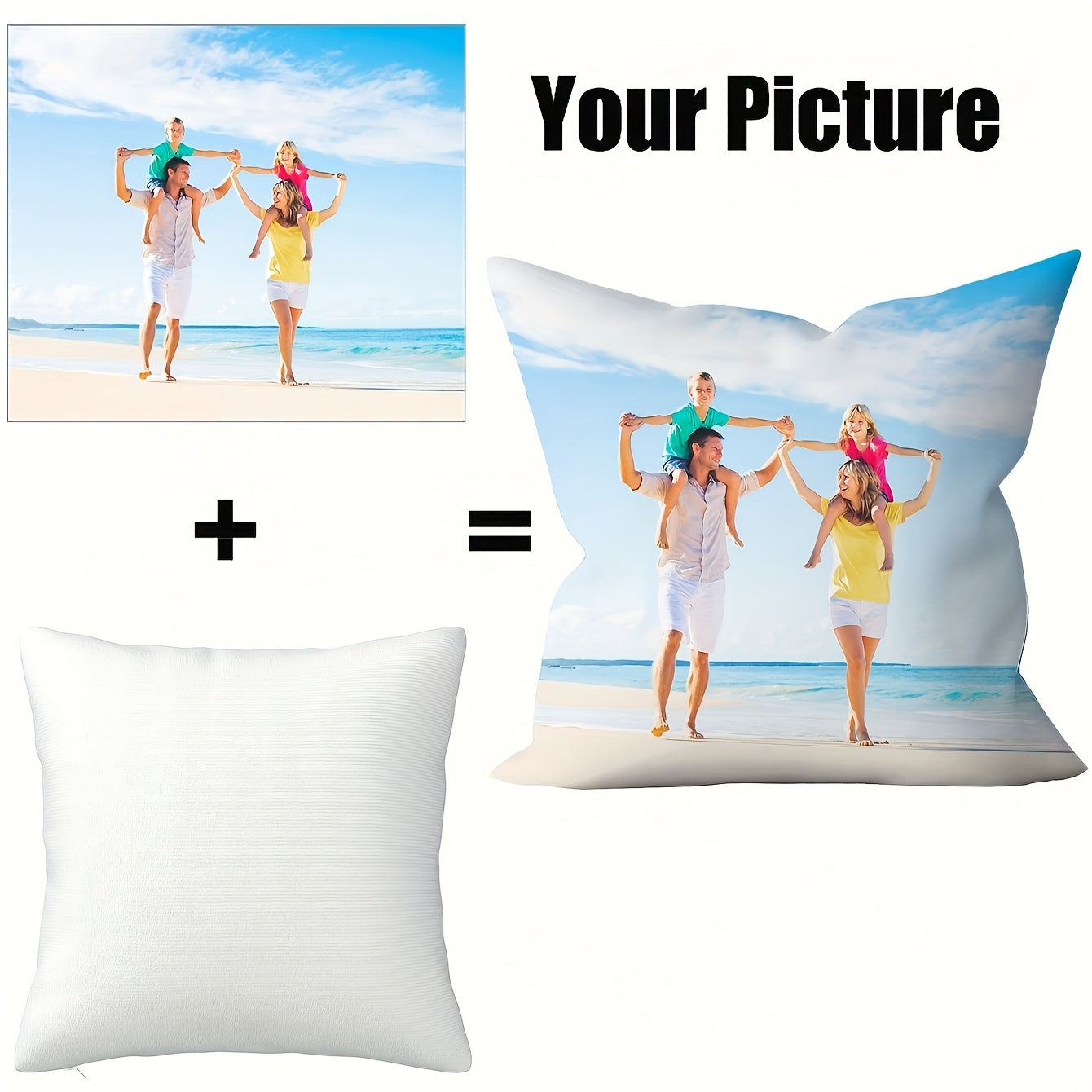 TEMU Throw Pillow Cover, 1pc Double-sided Custom Photo Print , Double-sided Printed Pillowcase, Brother Pillowcase, Suitable For Bedroom And Living