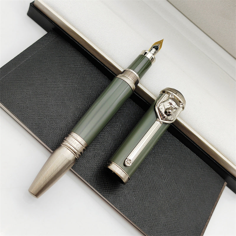 Famous Character Series KPL Luxury Fountain Ink Pens Reliefs Wolf&#039;s Head Design Writing Ballpoint Pens Stationery Office Gift